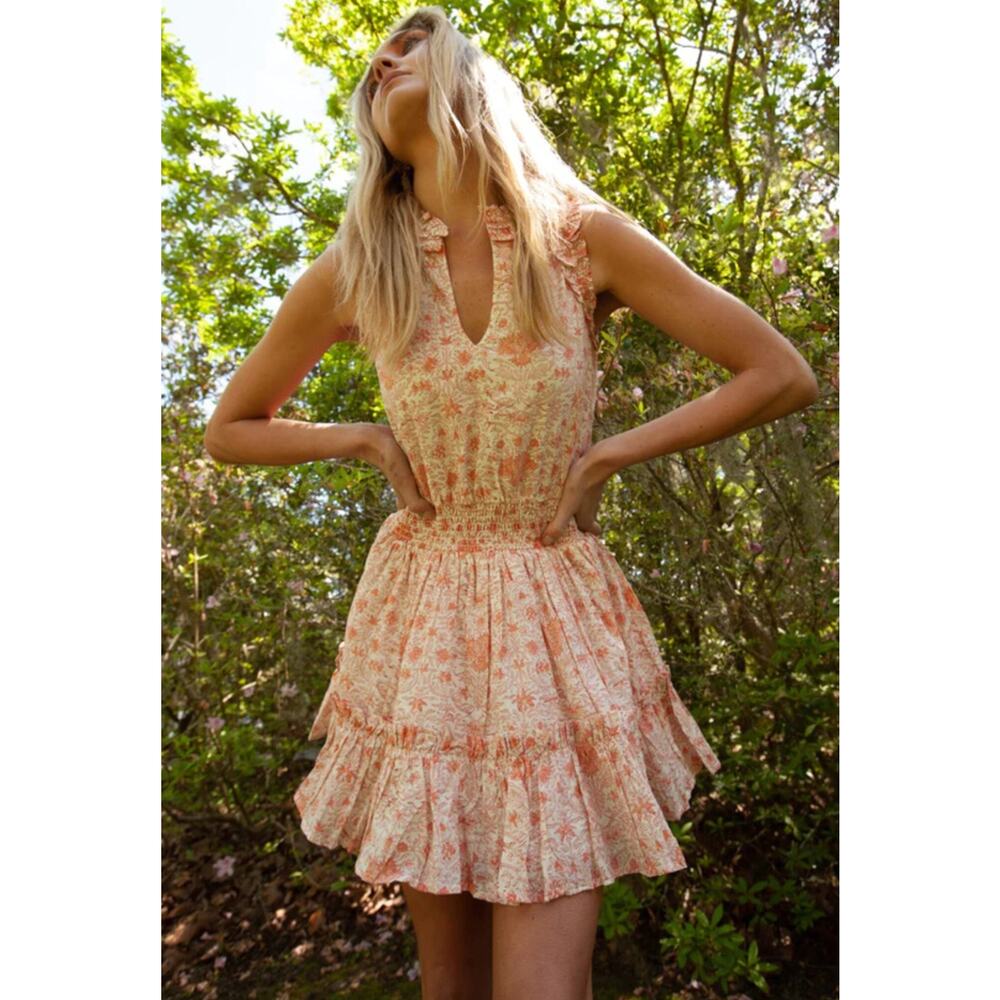 anna cate S morgan coral field dress